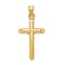 14K Gold Two Tone Hollow Crucifix Pendant Charm Jewelry 36 x 17mm